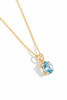 Mặt dây chuyền Vàng Đá quý tự nhiên oval-cut Blue Topaz Gold Pendant Necklace in 18K Yellow Gold by AME Jewellery