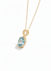 Mặt dây chuyền Vàng Đá quý tự nhiên oval-cut Blue Topaz Gold Pendant Necklace in 18K Yellow Gold by AME Jewellery