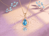 Pendentif en or jaune 14K et topaze bleue naturelle taille en poire – AME Jewellery