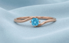 Nhẫn Vàng Đá quý tự nhiên Blue Topaz Solitaire Twist Ring in 14K Rose Gold by AME Jewellery