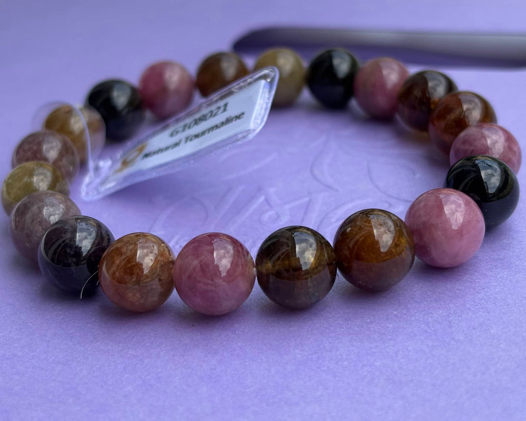 Vòng tay Đá quý tự nhiên Tourmaline - Natural Multicolor Tourmaline Beads Bracelet by AME Jewellery