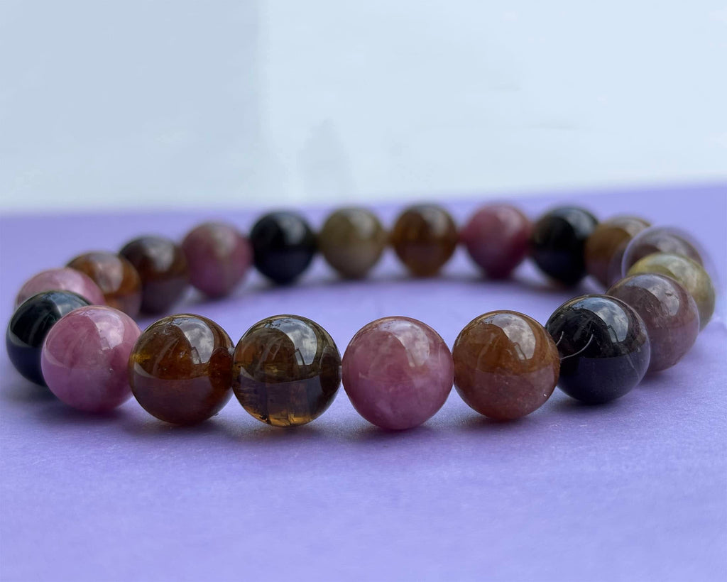 Vòng tay Đá quý tự nhiên Tourmaline - Natural Multicolor Tourmaline Beads Bracelet by AME Jewellery