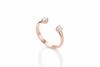 Nhẫn Vàng hồng Kim cương thiên nhiên Two Natural Diamonds Open Ring in 14K Rose Gold by AME Jewellery
