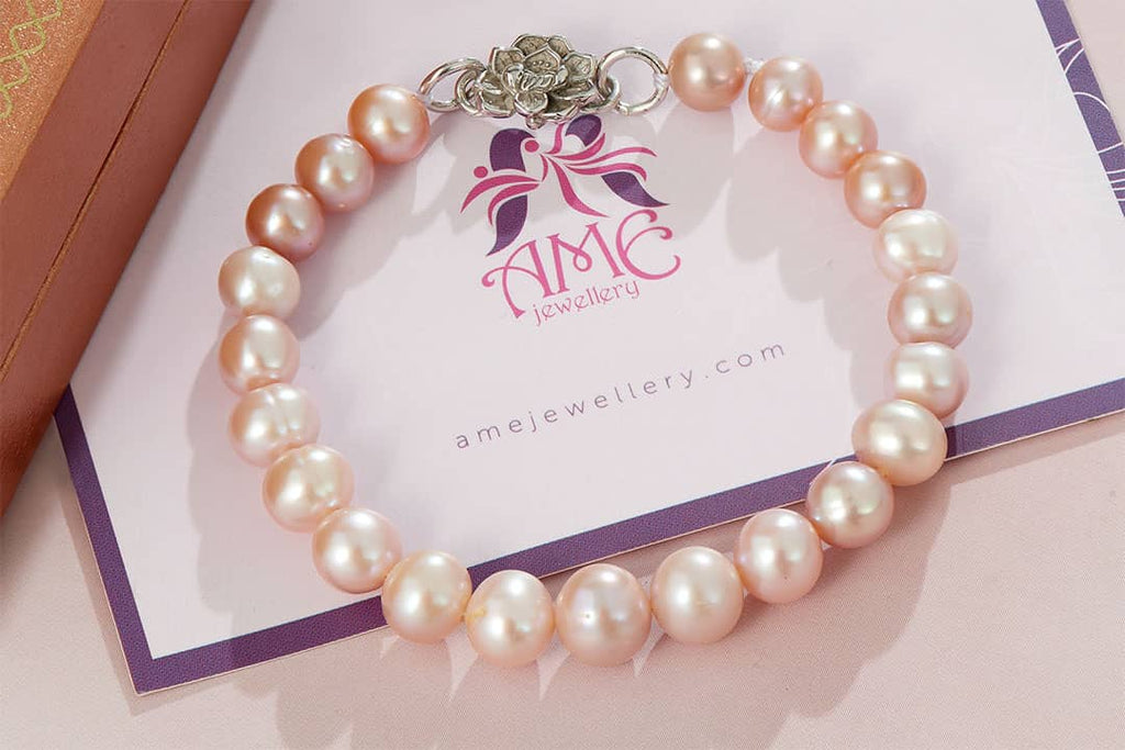 Vòng tay Chuỗi Ngọc trai Lavender Pearl Strand Bracelet by AME Jewellery