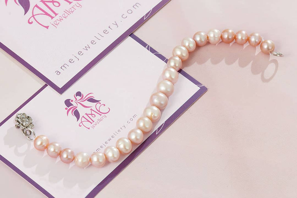 Vòng tay Chuỗi Ngọc trai Lavender Pearl Strand Bracelet by AME Jewellery