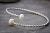 Vòng tay dây cáp Ngọc trai nuôi nước ngọt bán cầu  - AME Jewellery