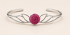 Vòng tay Bạc cao cấp Đá quý tự nhiên Ruby Hoa Hồng - AME Jewellery