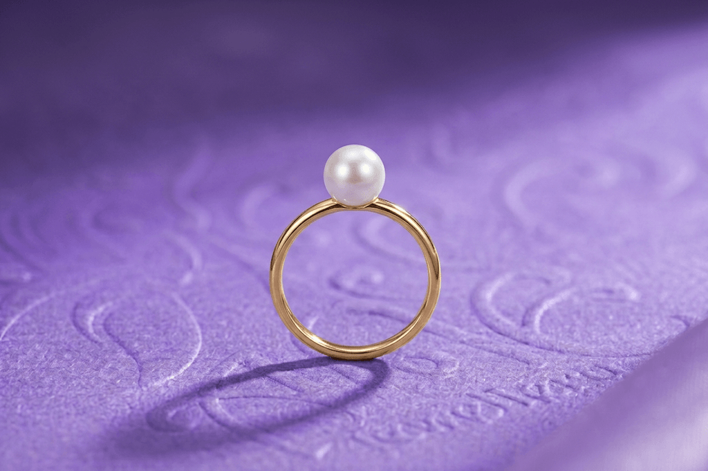 White Freshwater Cultured Pearl Classic Ring in 14K Yellow Gold by AME Jewellery