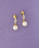 Bông tai Vàng Ngọc trai nuôi nước ngọt trắng | White Freshwater Cultured Pearl Drop Earrings in 14K Yellow Gold by AME Jewellery