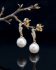 Bông tai Vàng Ngọc trai nuôi nước ngọt trắng | White Freshwater Cultured Pearl Drop Earrings in 14K Yellow Gold by AME Jewellery