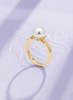 Nhẫn Vàng Ngọc trai nước nuôi ngọt màu trắng | White Freshwater Cultured Pearl Ring in 14K Yellow Gold by AME Jewellery
