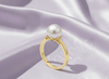 Nhẫn Vàng Ngọc trai nước nuôi ngọt màu trắng | White Freshwater Cultured Pearl Ring in 14K Yellow Gold by AME Jewellery