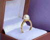 Nhẫn Vàng Ngọc trai nước nuôi ngọt màu trắng | White Freshwater Cultured Pearl Ring in 14K Yellow Gold by AME Jewellery