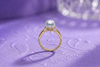 White Freshwater Cultured Pearl Ring in 14-karat Yellow Gold by AME Jewellery