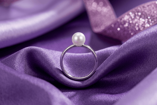 White Freshwater Pearl Classic Ring in Sterling Silver for Women - AME Jewellery