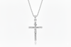 Mặt dây Vàng trắng Thánh Giá Jesus Crucifix Cross Pendant Necklace 14K White Gold by AME Jewellery