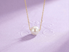 Single Freshwater Cultured Pearl Chain Necklace in 14K Yellow Gold