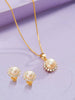 Trang sức Vàng 14K Ngọc trai trắng White Freshwater Pearl Sunflower Jewelry in 14-karat Yellow Gold by AME Jewellery