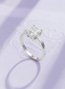 Nhẫn nữ Vàng trắng Đá quý tự nhiên Colorless Rectangle Topaz Ring 14K White Gold by AME Jewellery