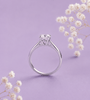 Bague en or blanc 14K avec zircon incolore naturel - AME Jewellery