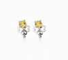 Bông tai Vàng trắng Đá quý tự nhiên Yellow Sapphire Earrings in 14K White Gold by AME Jewellery