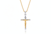 Mặt dây Vàng và Vàng trắng Thánh Giá Jesus Crucifix Cross Pendant Necklace 14K Yellow and White Gold by AME Jewellery