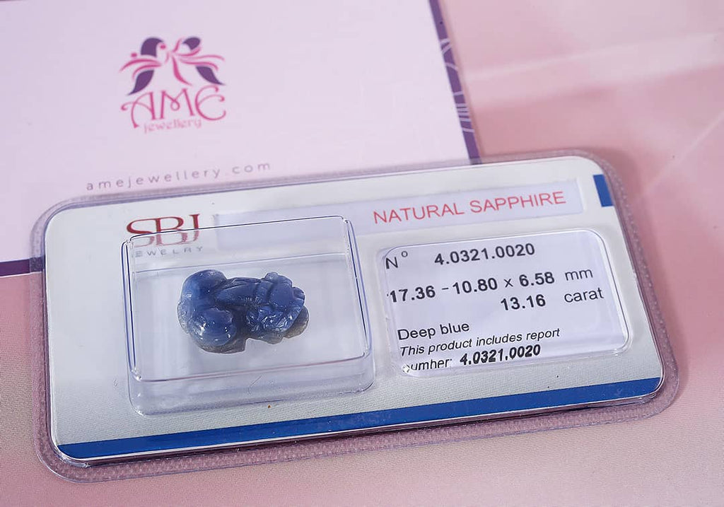 Tỳ hưu Đá quý thiên nhiên Natural Carved Pixiu Sapphire | AME Jewellery