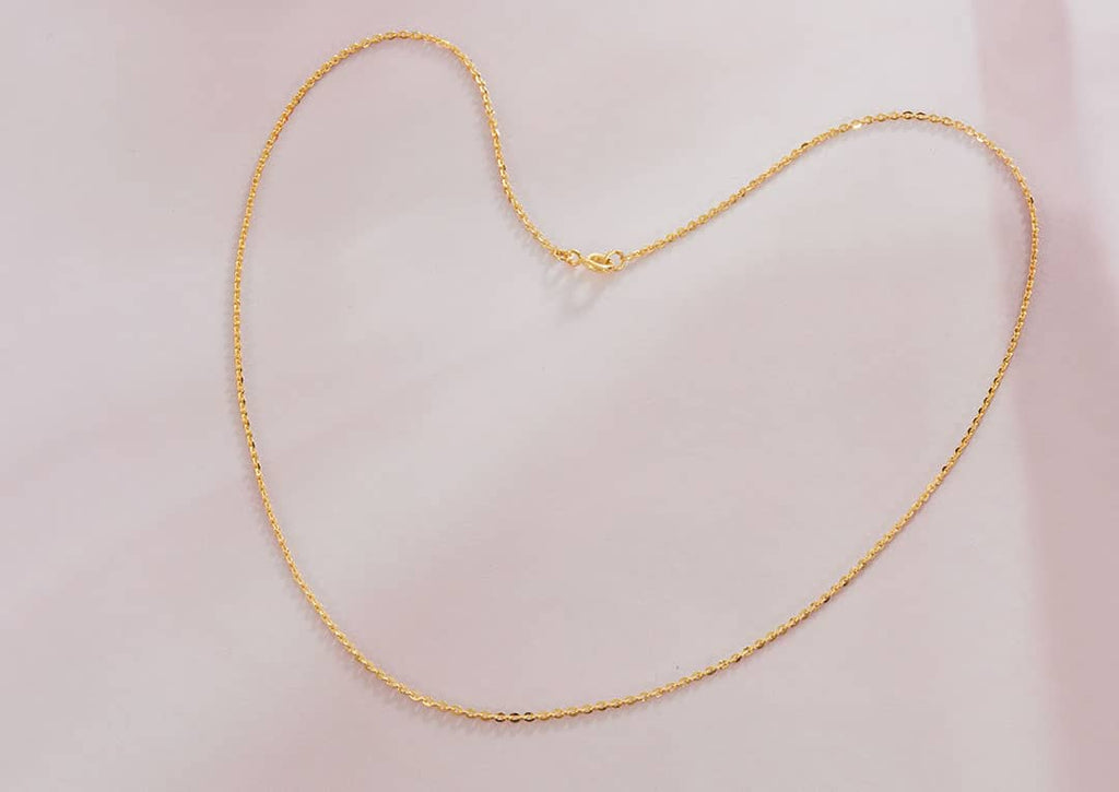 Flat Cable Chain Necklace in 18K Yellow Gold | Dây chuyền Vàng | AME Jewellery