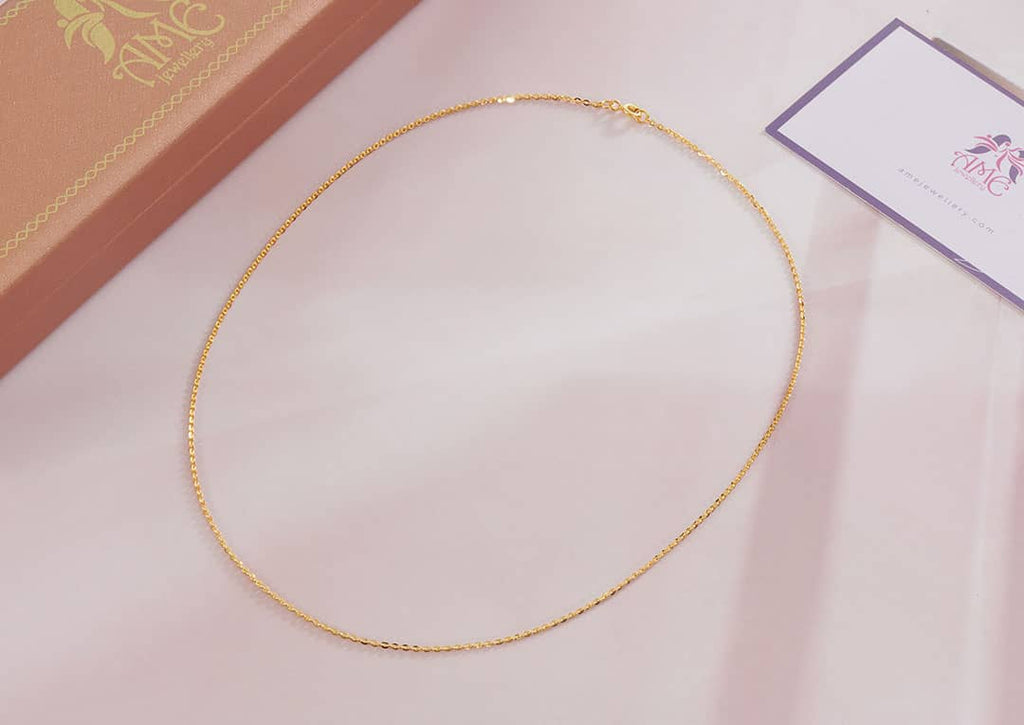 Flat Cable Chain Necklace in 18K Yellow Gold | Dây chuyền Vàng | AME Jewellery