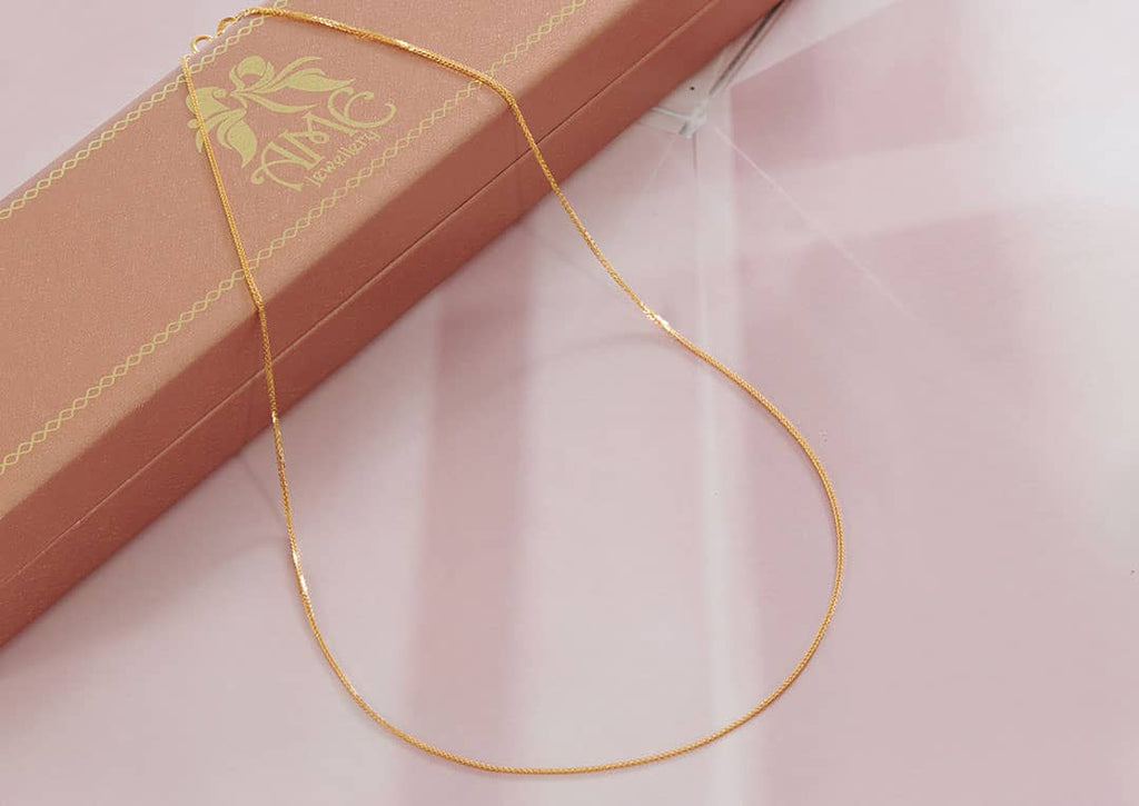 Wheat Chain Necklace in 18K Yellow Gold | Dây chuyền Vàng 18K | AMEJewellery