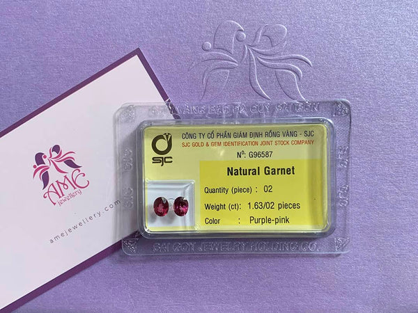Natural Purple-Pink Garnet Pairs | AME Jewellery