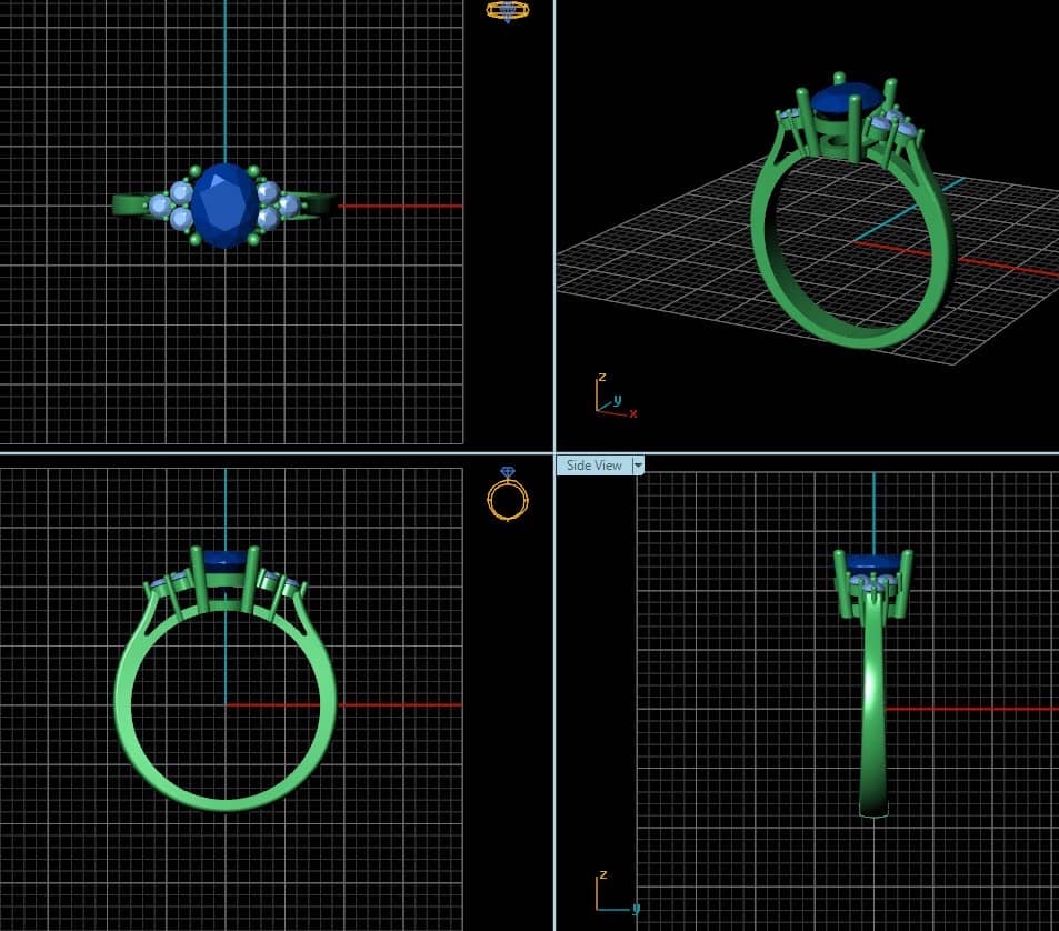 3d design oval gemstone ring | AME Jewellery