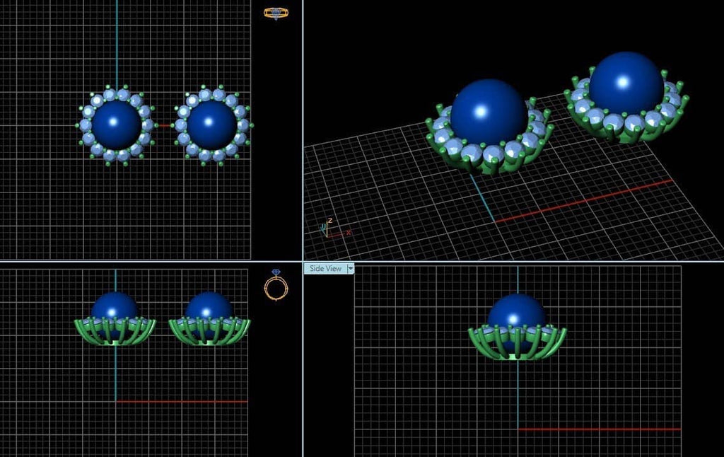 3D Design Pearl Sunflower Earrings | AME Jewellery