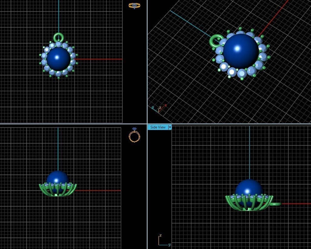 3D Design Pearl Sunflower Pendant | AME Jewellery