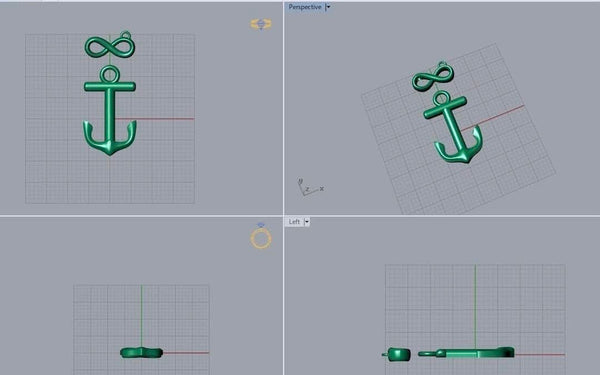 3D Jewelry Design | Anchor Pendant | Mặt dây Mỏ Neo | AME Jewellery