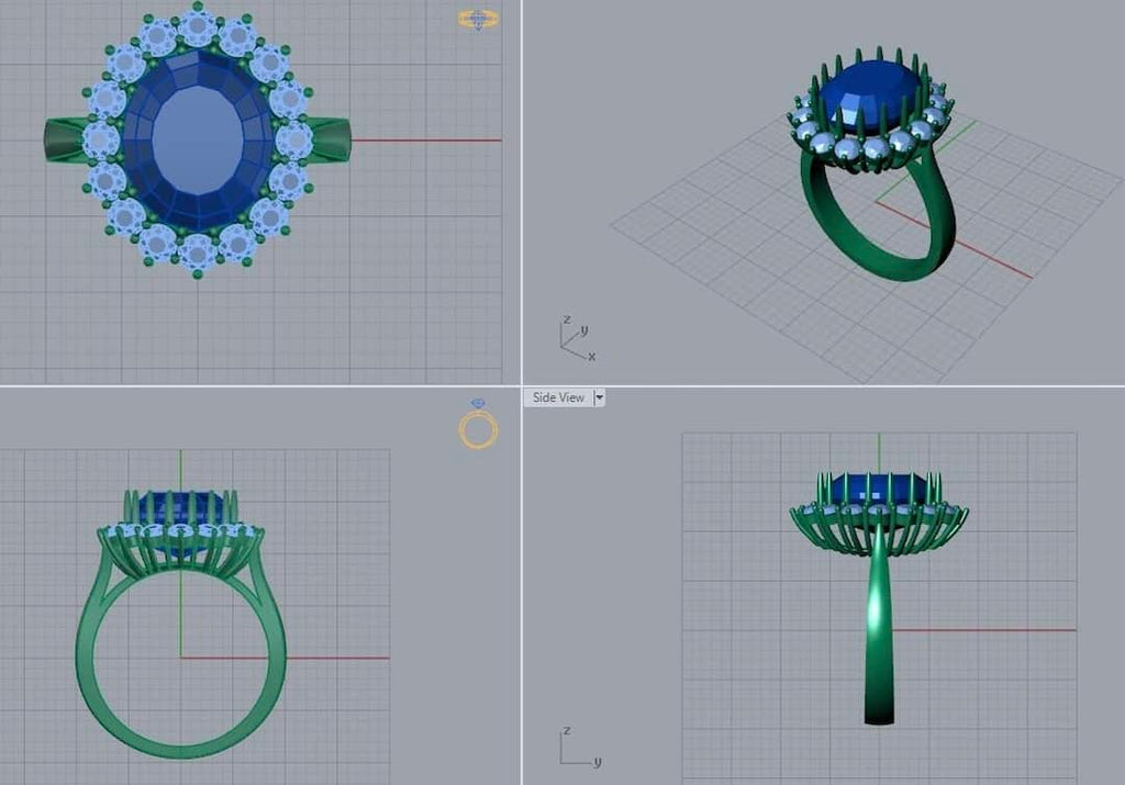 3D oval Ring  Design | AME Jewellery