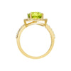 Nhẫn nữ Vàng 14K Đá quý thiên nhiên Peridot halo gold ring | AME Jewellery