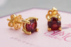 Bông tai Vàng 14K Đá quý Garnet 4-prong gold earrings - AME Jewellery