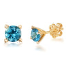 Bông tai Vàng 14K Đá quý tự nhiên London Blue Topaz Gold Earrings - AME Jewellery 