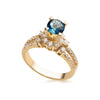 Nhẫn Vàng 14K Đá quý tự nhiên Blue Topaz split shank gold ring - AME Jewellery