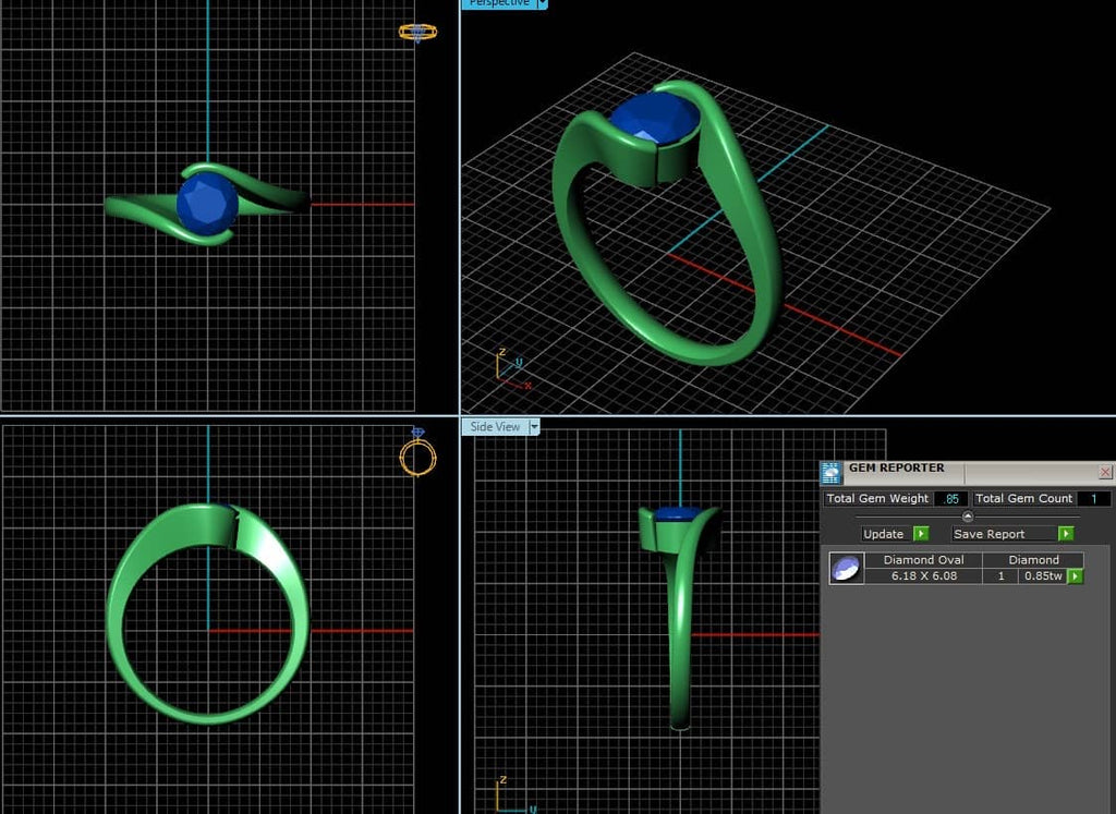 3D design Semi Bezel-Set Solitaire Ring | AME Jewellery