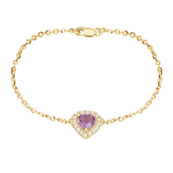 Lắc tay Vàng 18K Đá quý Amethyst Gold Bracelet - AME Jewellery