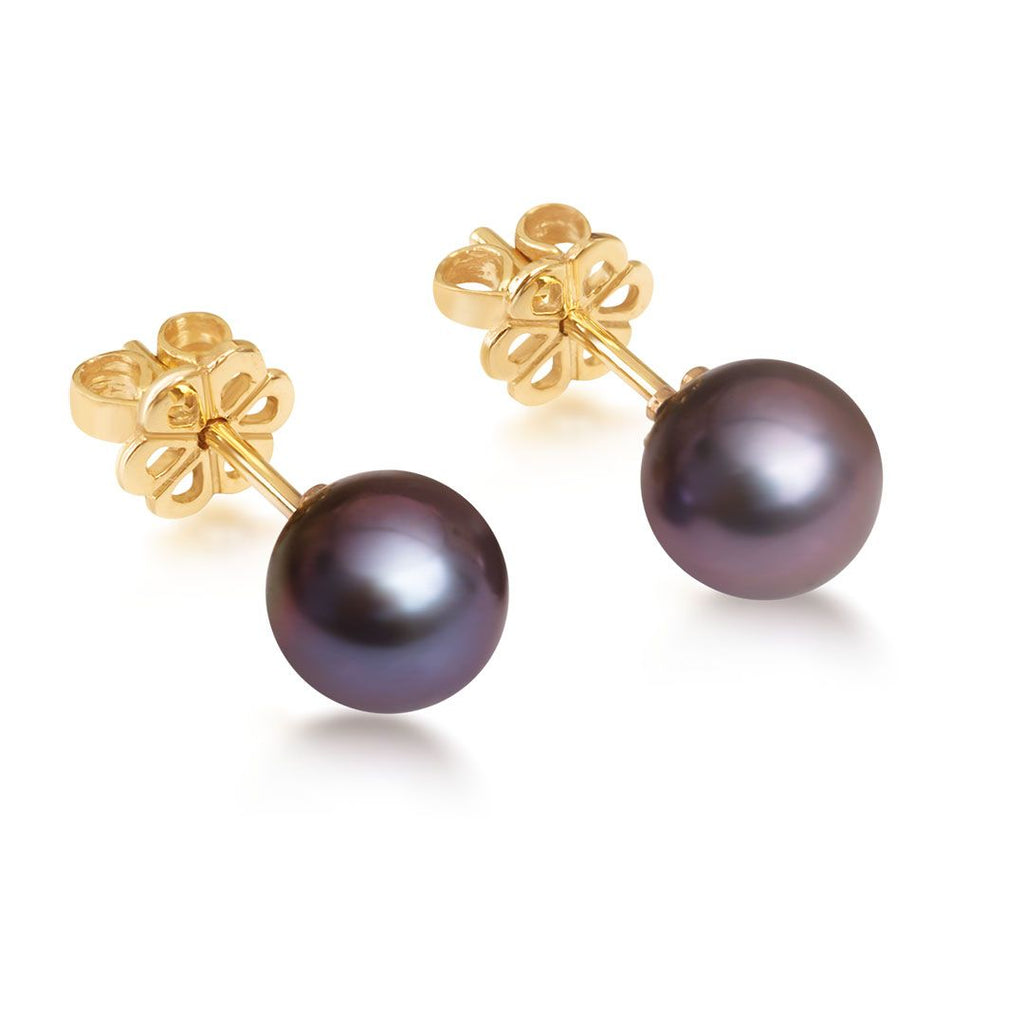 Bông tai Ngọc trai Peacock Freshwater Pearl Earrings in 14K Gold - AME Jewellery