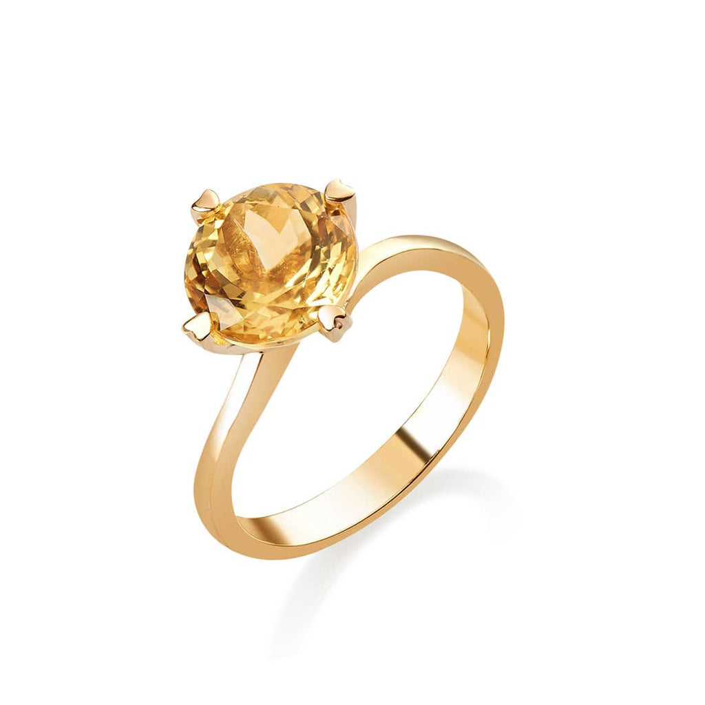 Nhẫn Vàng Đá quý thiên nhiên Citrine Citrine Twist Solitaire Ring 14K Yellow Gold by AME Jewellery