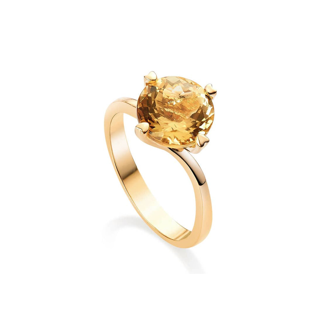 Nhẫn Vàng Đá quý thiên nhiên Citrine Citrine Twist Solitaire Ring 14K Yellow Gold by AME Jewellery