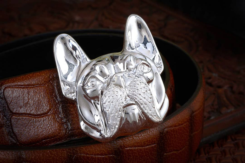 Bulldog Belt Buckle in Silver - Luxury Accessories - AME Jewellery