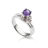 Bague à feuille en améthyste de en argent sterling - AME Jewellery