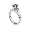 Natural Amethyst Leaf Ring in Sterling Silver - AME Jewellery