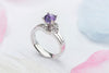 Natural Amethyst Leaf Ring in Sterling Silver - AME Jewellery