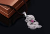 Pendentif homme dragon en argent sterling avec rubis naturel - AME Jewellery